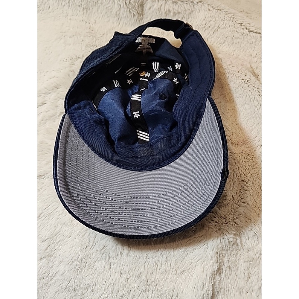 Adidas Hat Cap Adult Adjustable Strap Corduroy Trefoil Panel Blue One Size OSFM - Picture 7 of 9